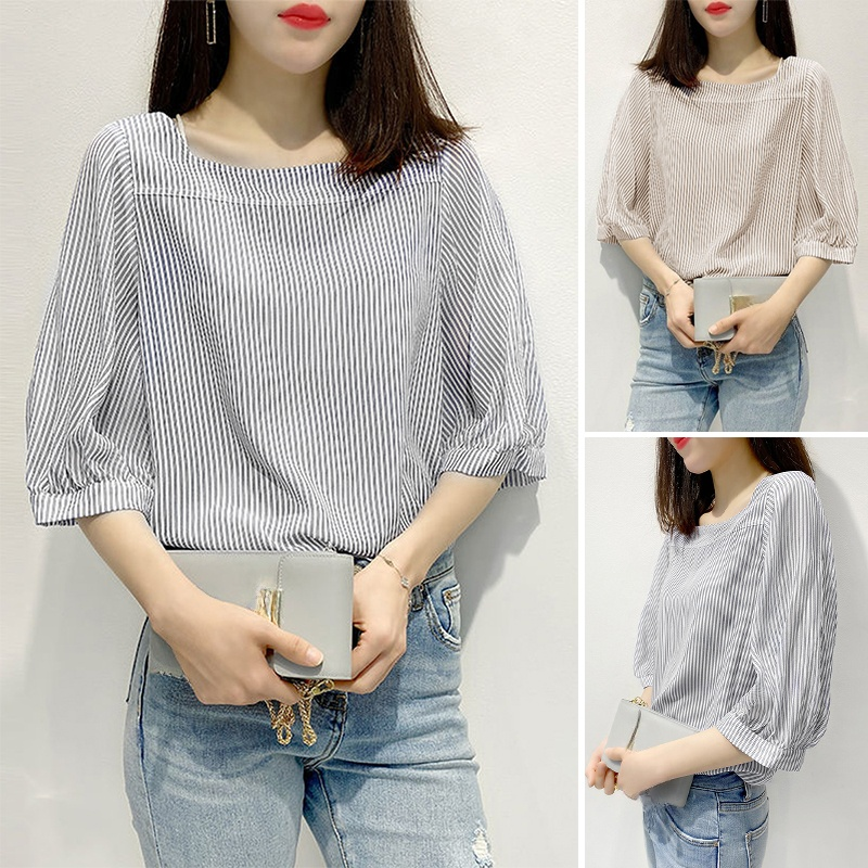 ストライプブラウス