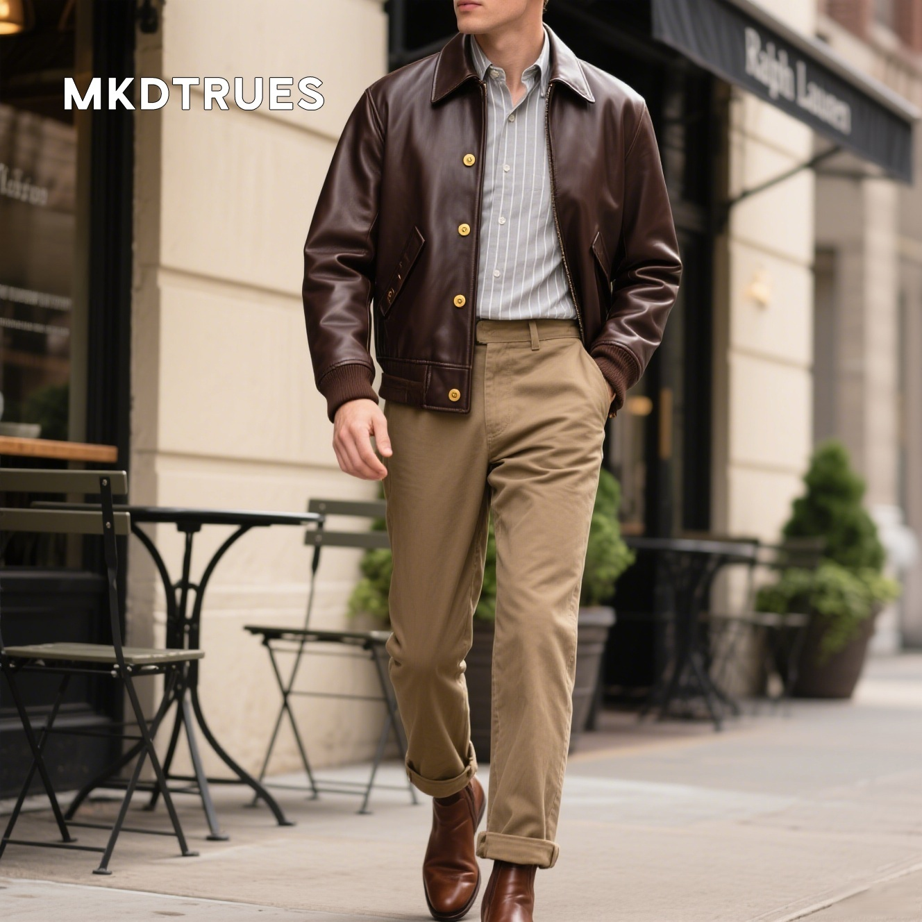 カーキ色のジャケット