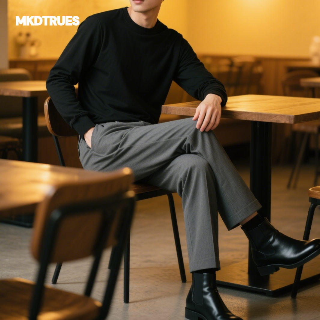 黒のスウェットシャツ