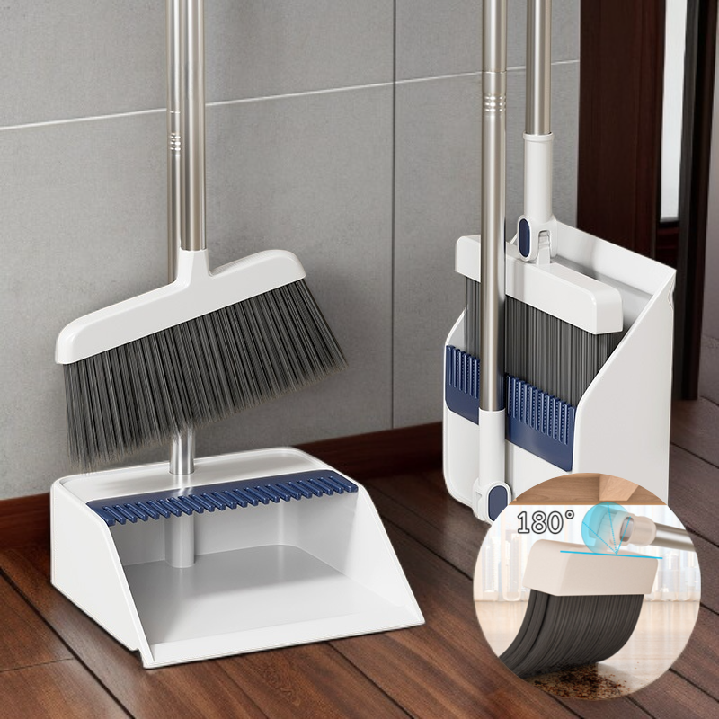 라지 두꺼운 빗자루와 접이식 쓰레받기 세트