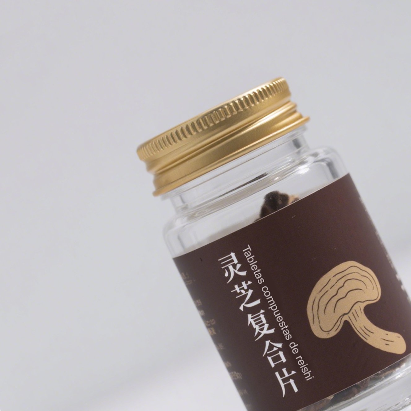 Frascos de comprimidos compuestos de Reishi