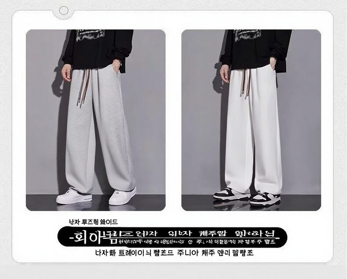 남자 트레이닝 팬츠 캐주얼 코디 예시
