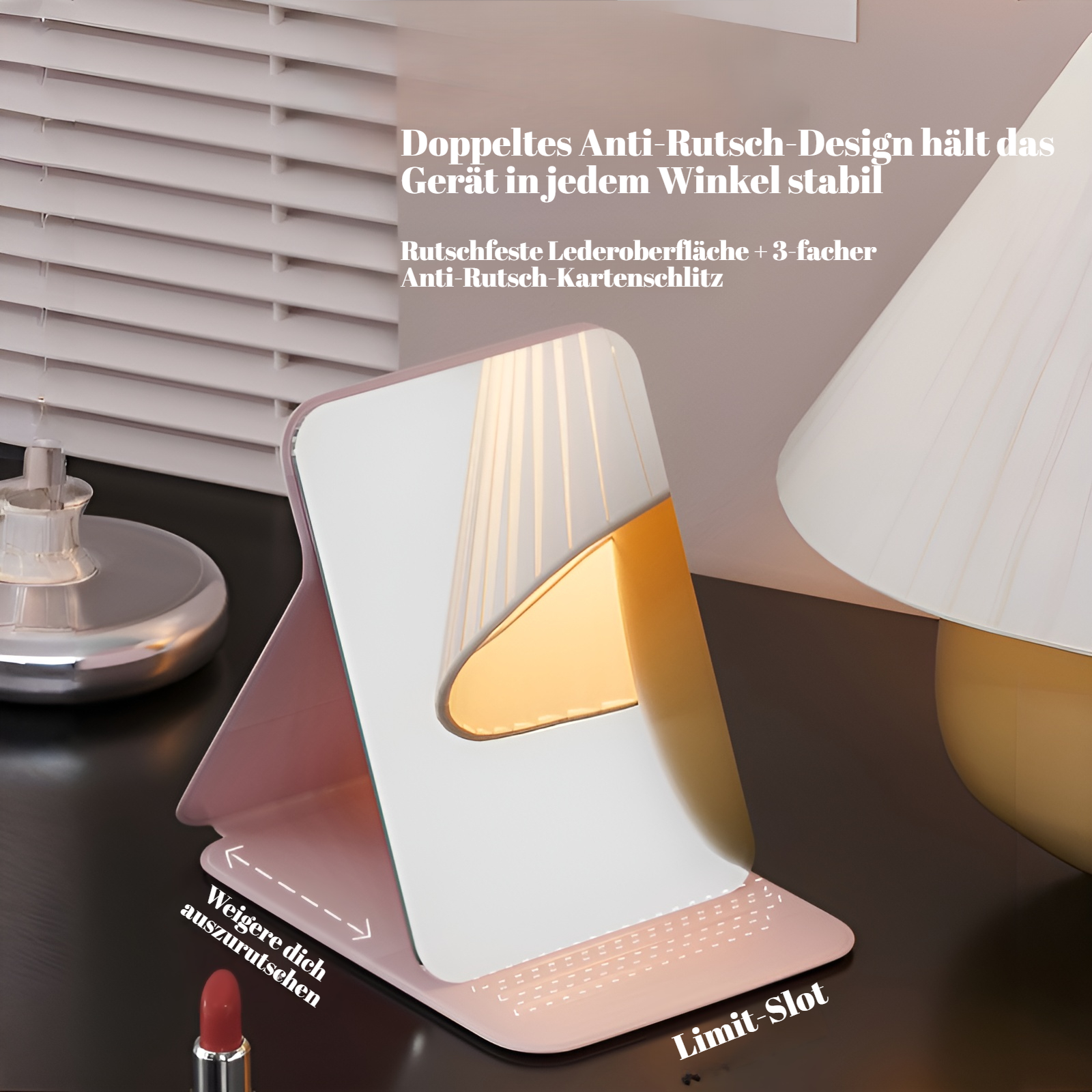 Spiegel, Schminkspiegel, faltbarer Desktop-Tragspiegel, tragbarer HD-Spiegel, Prinzessinnen-Spiegel,