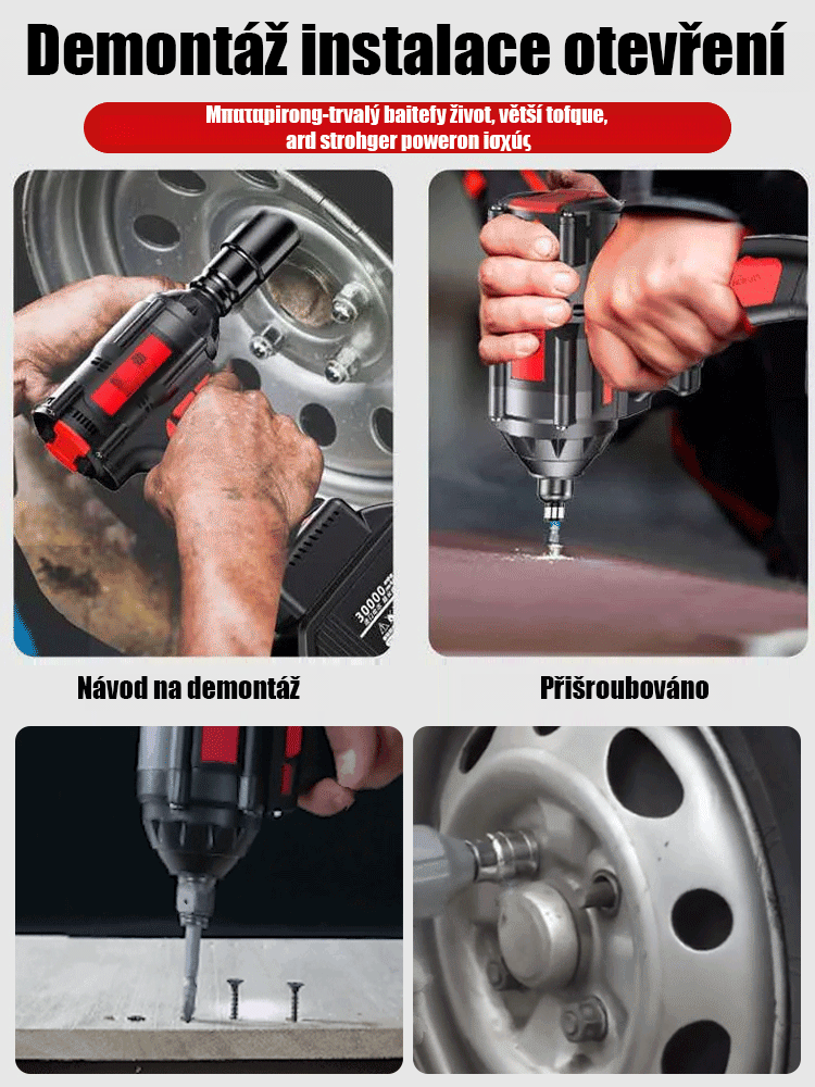 Výkonný lithium-iontový rázový utahovák