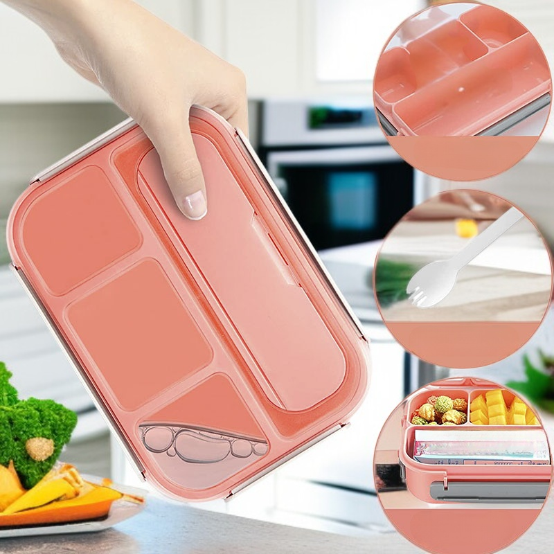 صندوق مقسم لحفظ الطعام الطازج قابل للاستخدام في الميكروويف