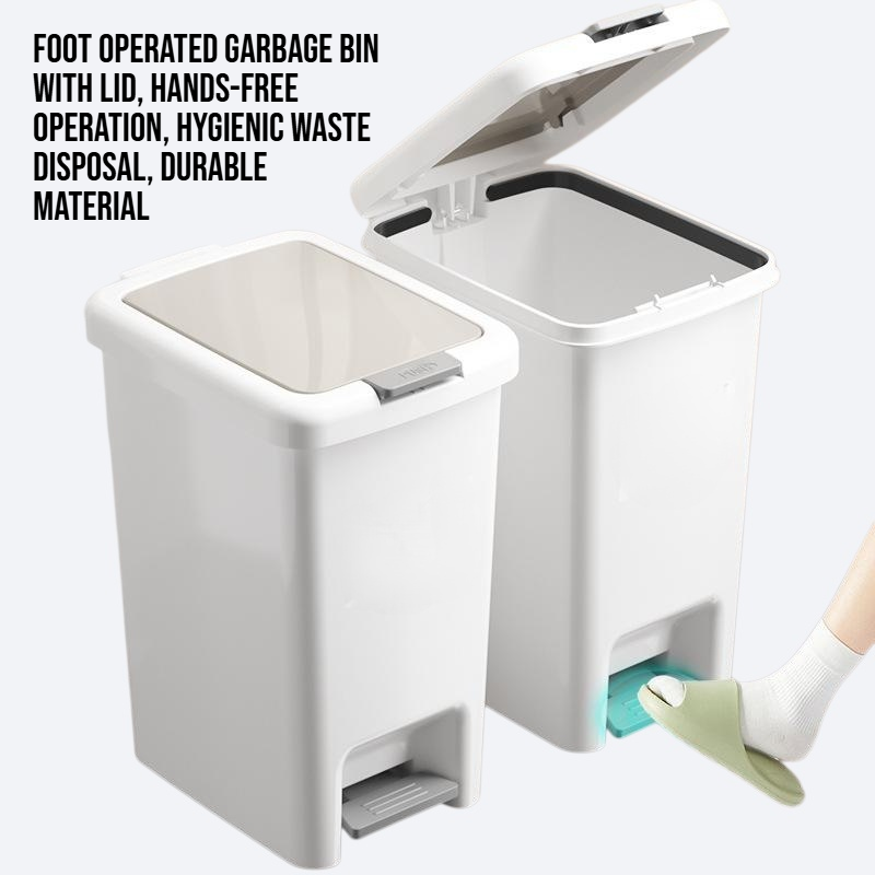New household foot operated garbage bin with lid