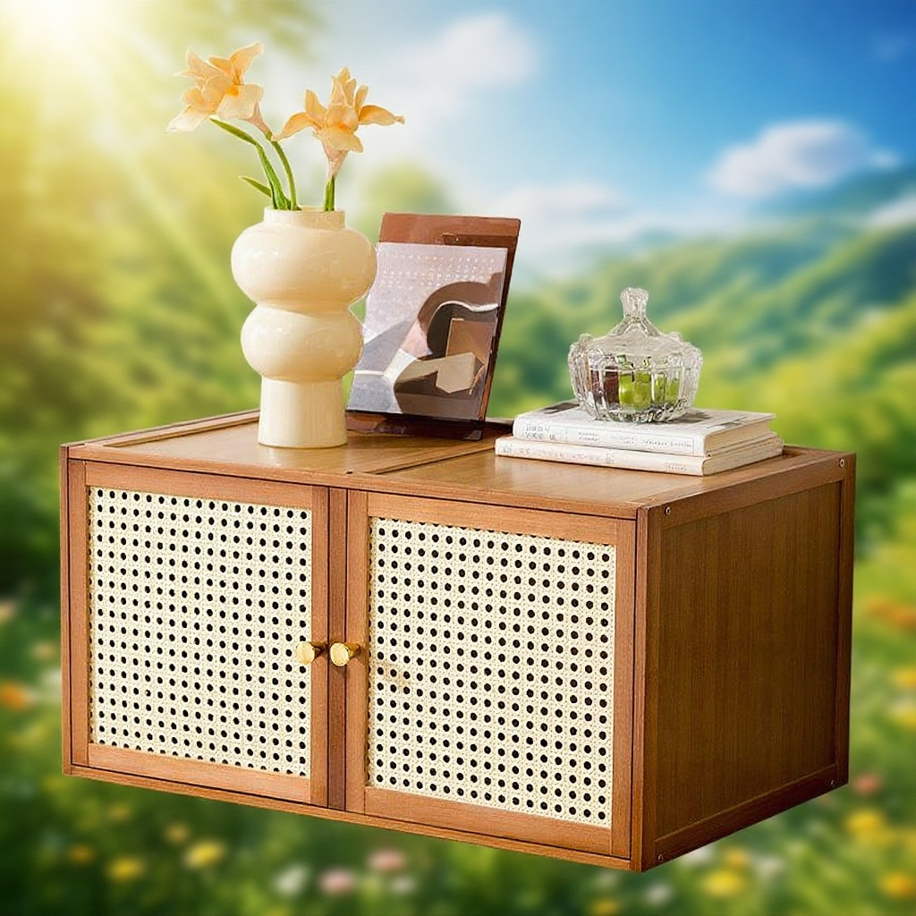 自由に組み合わせて着地して実木箱を収納する