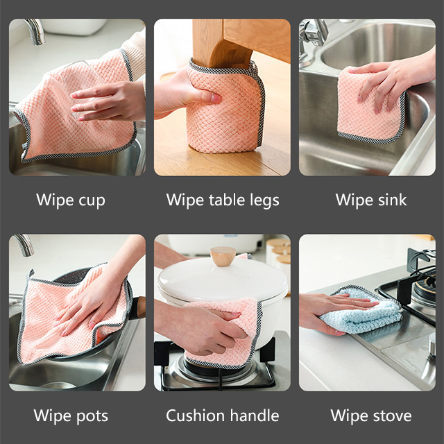 Coral fleece strong water absorption non-oil oil rag