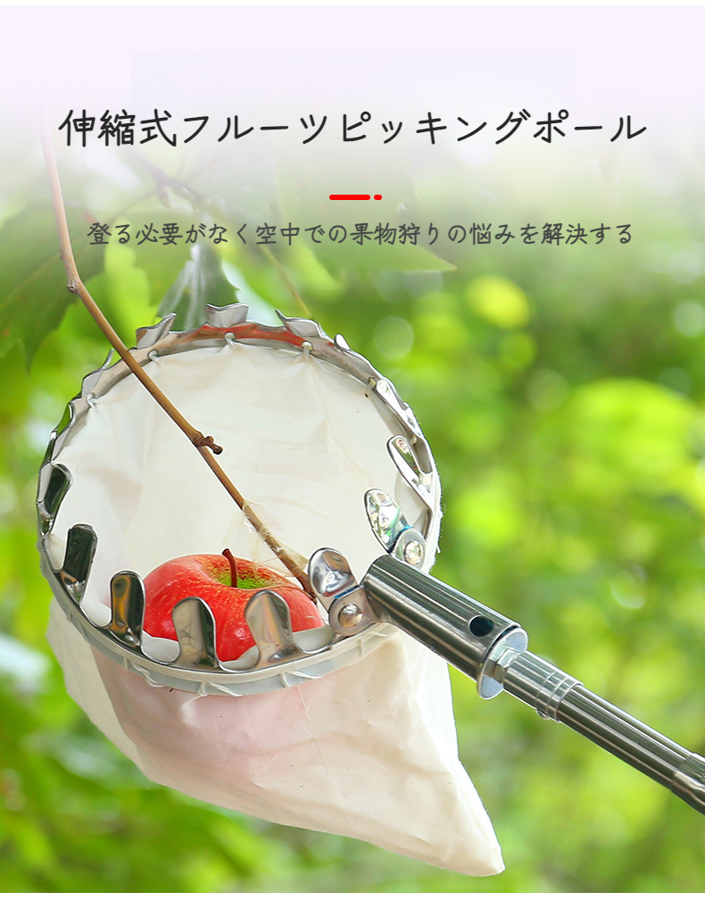 空中フルーツピッカー 高所果物収穫用ツール