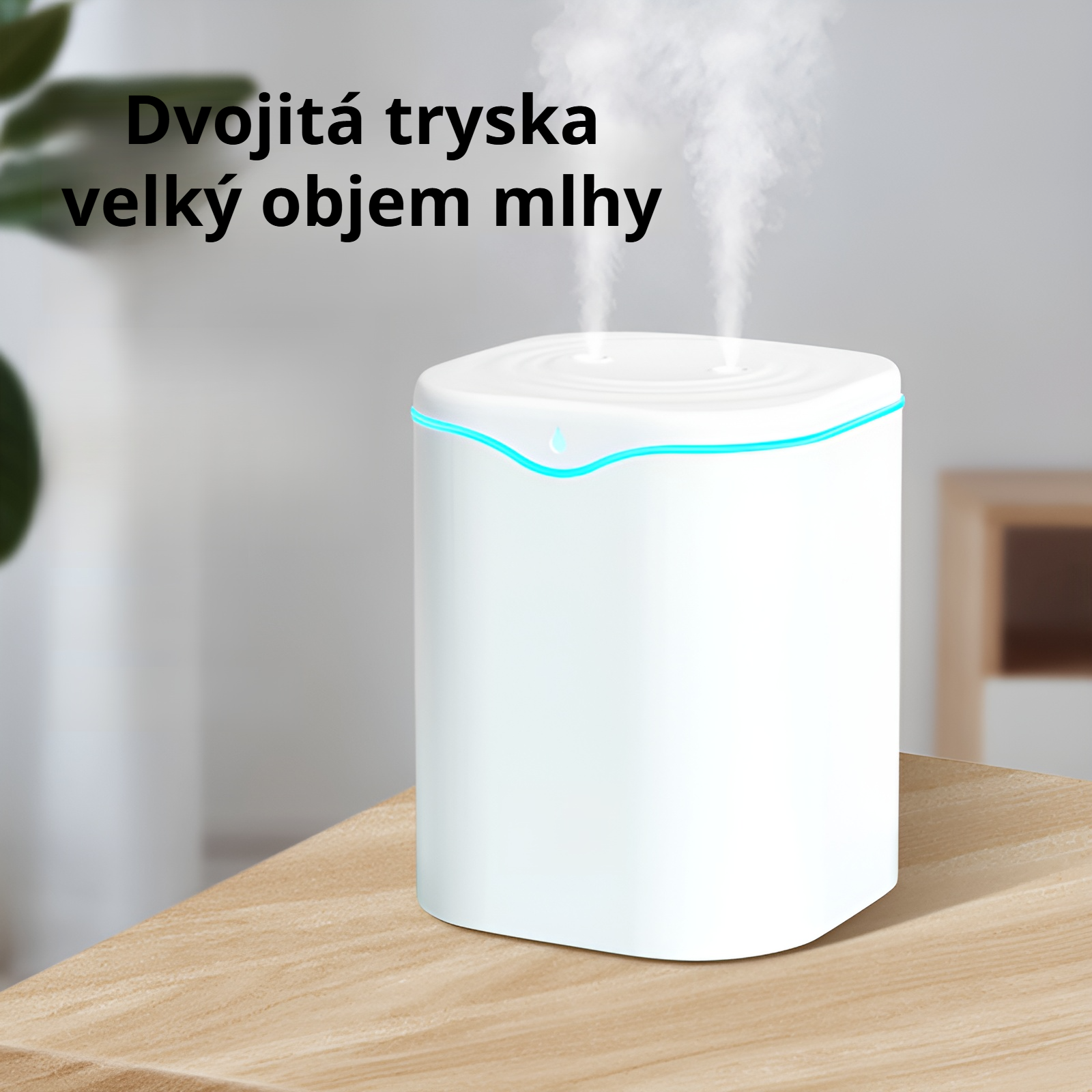 2L vodní kapkový dvojitý sprej zvlhčovač vzduchu