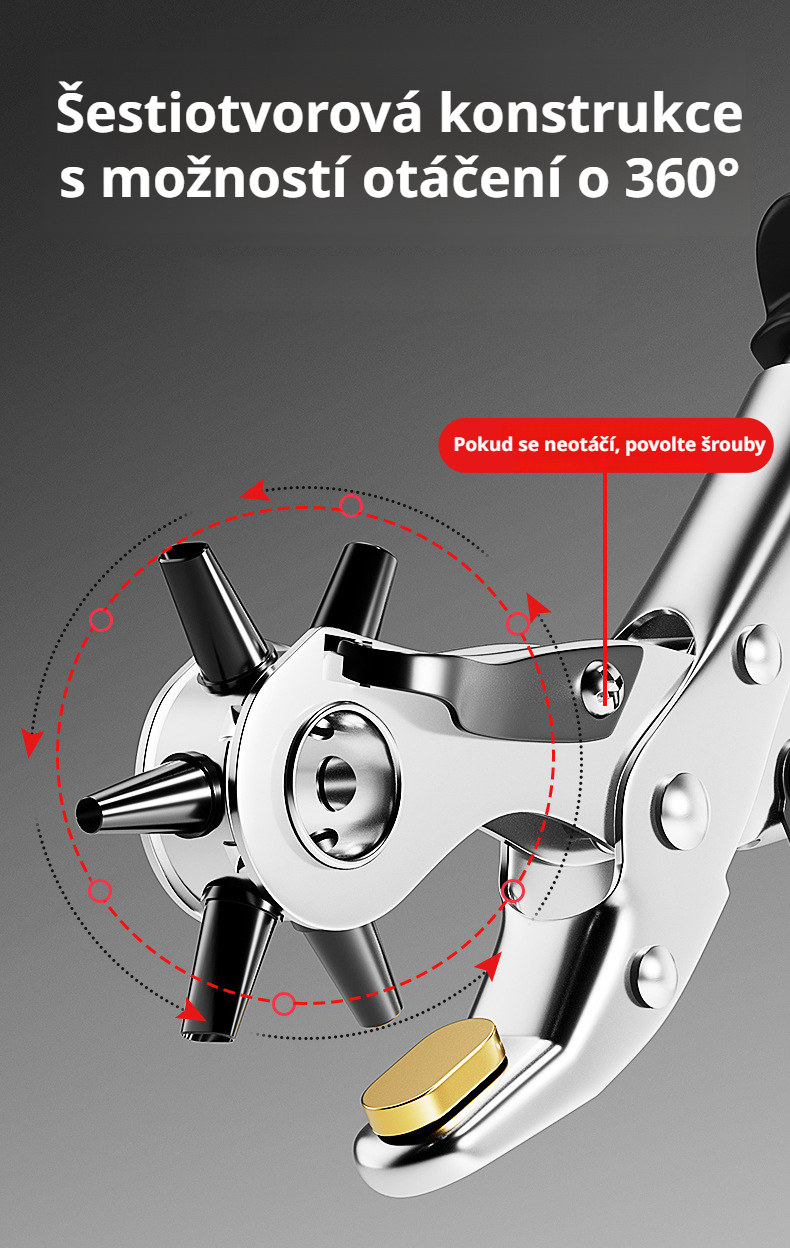 Praktický děrovač na pásky zblízka