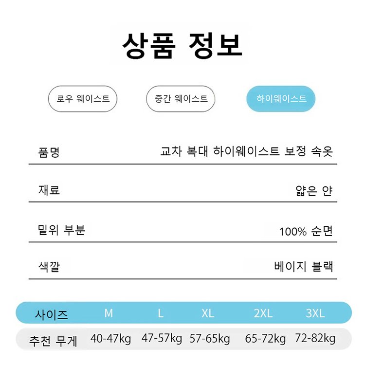 【산부인과 전문의 추천】0.3mm 초슬림 골반교정 하이웨이스트 여성팬티