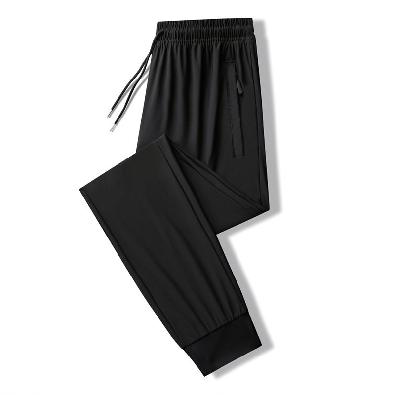 メンズワイドサイズカジュアルパンツ高弾力夏薄手スポーツロングパンツ