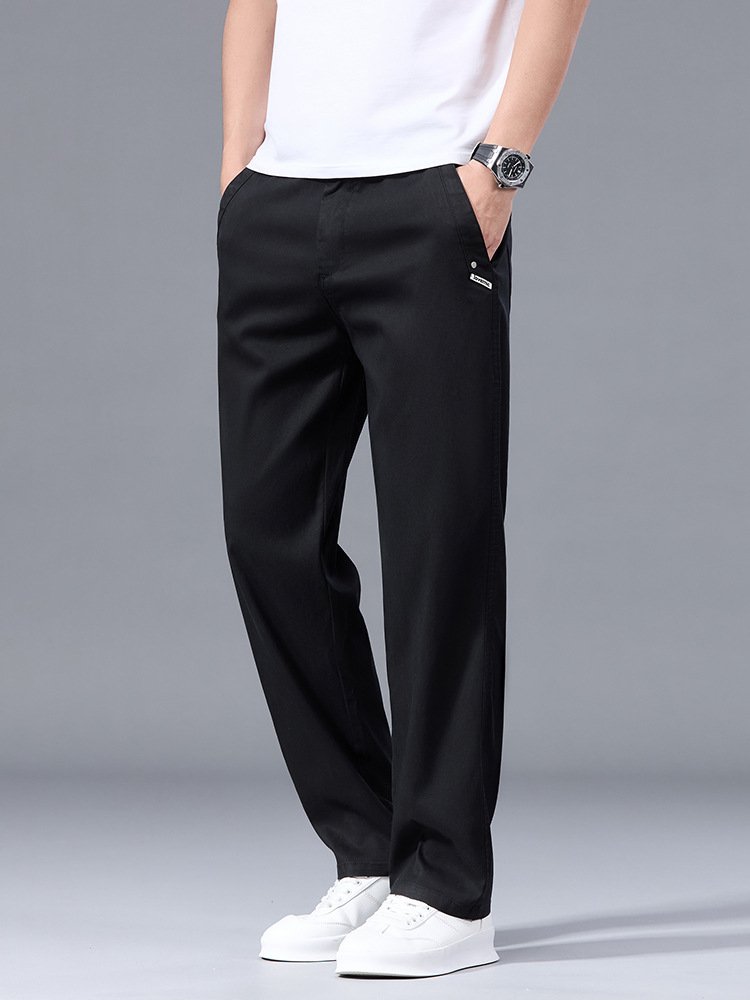 夏用薄手のゆったりストレートシルエットワイドパンツ