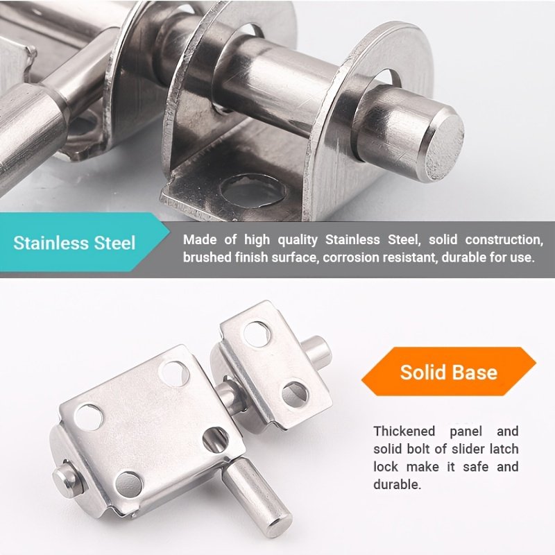 1pc 304 Stainless Steel Slide Door Barrel Bolt Latch Lock Sliding Safety Security Anti-Theft Cabinet