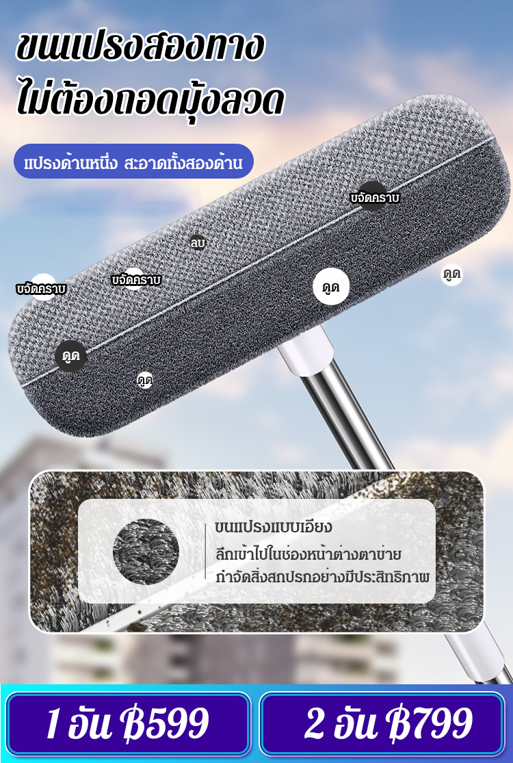 【ทำความสะอาดแบบมืออาชีพ】แปรงทำความสะอาดมุ้งลวดอเนกประสงค์ 