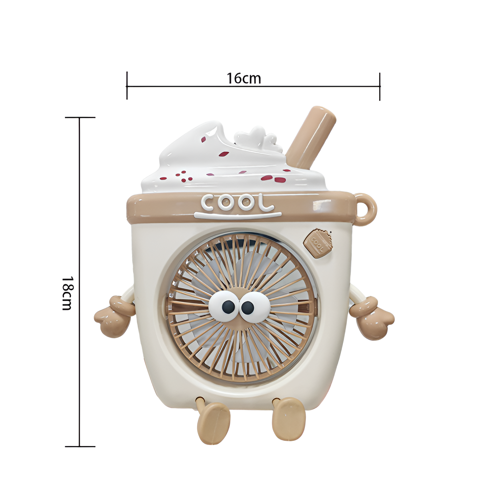 かわいいアイスクリームの小さなファンデスクサイレント学生寮ファンミニUSB充電ファンブラケットファン付き