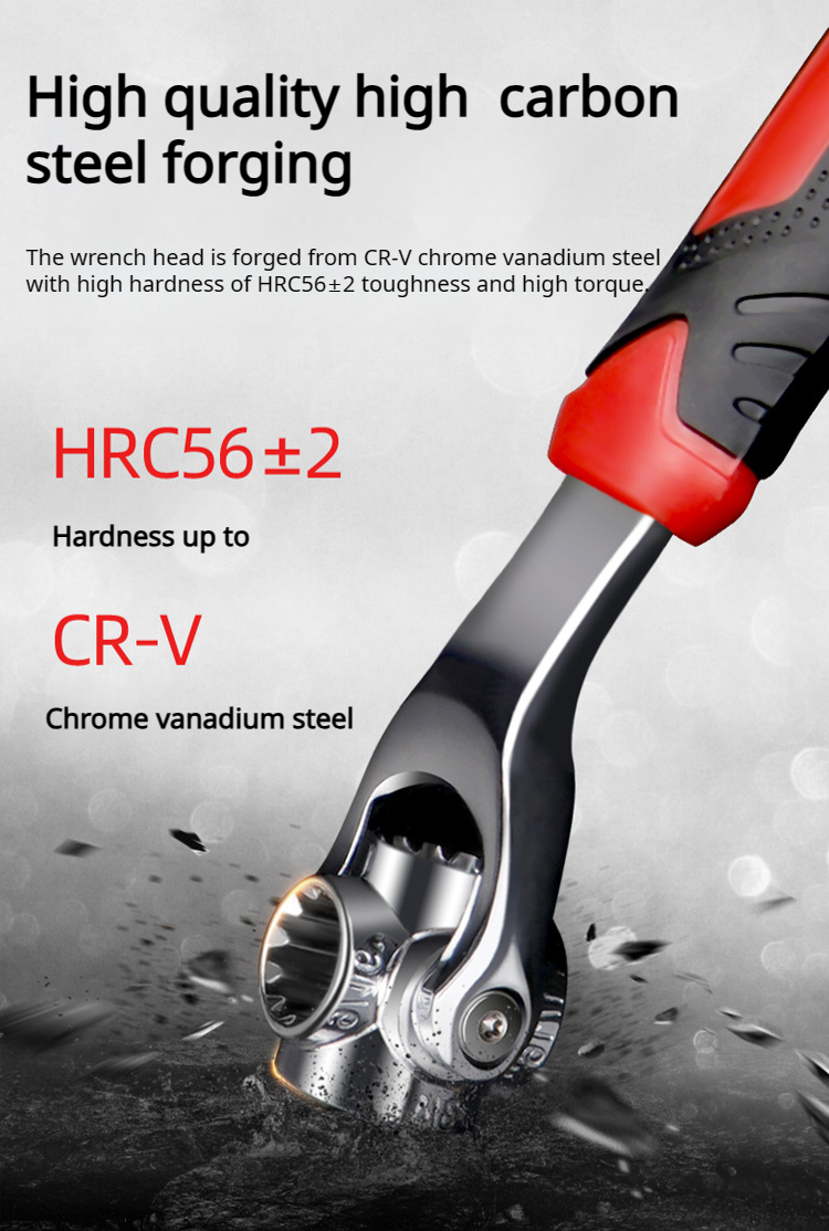Magnetic socket wrench in action tightening a bolt