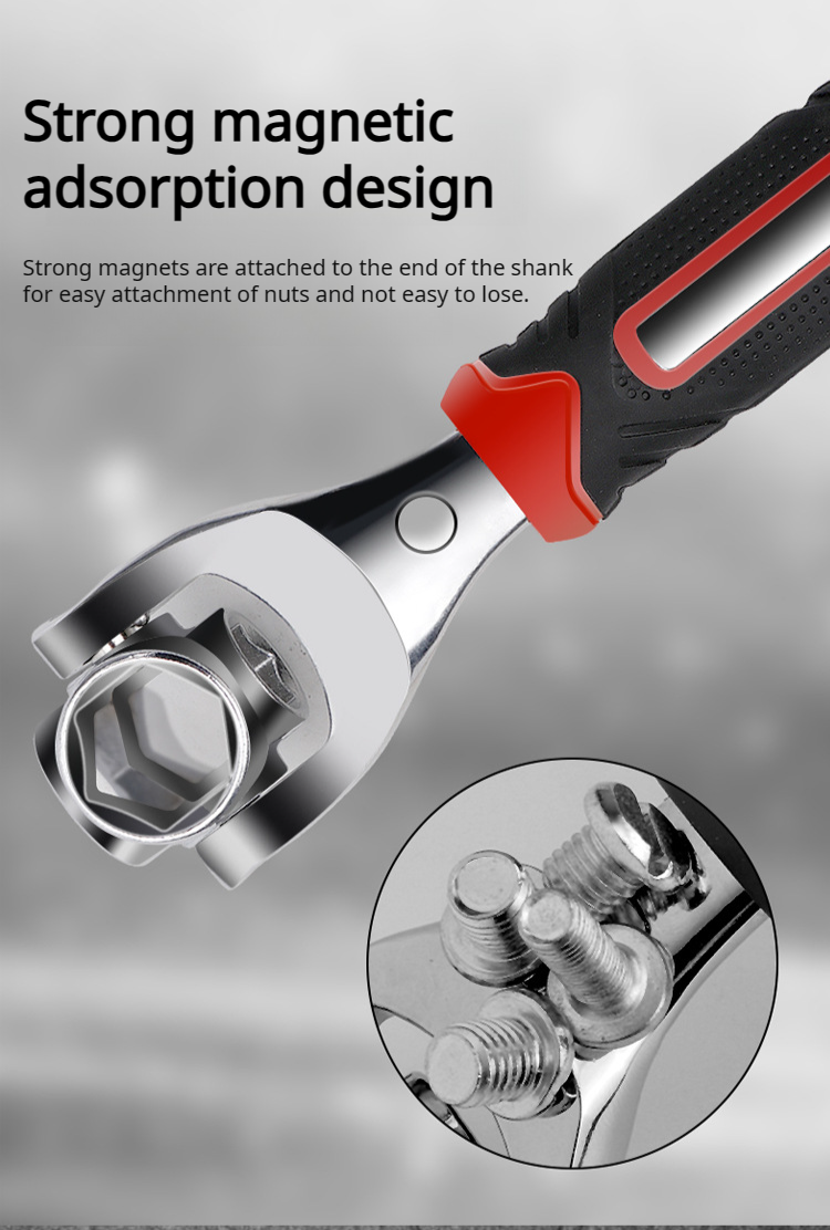 Close-up of magnetic socket wrench mechanism
