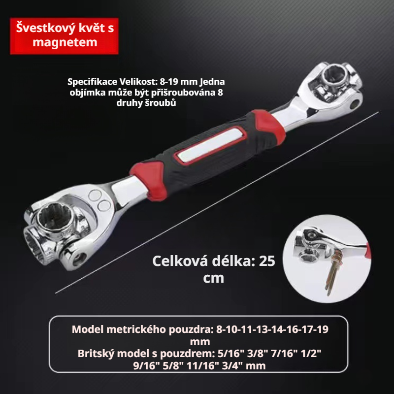 Univerzální multifunkční magnetický nástrčný klíč pro údržbu