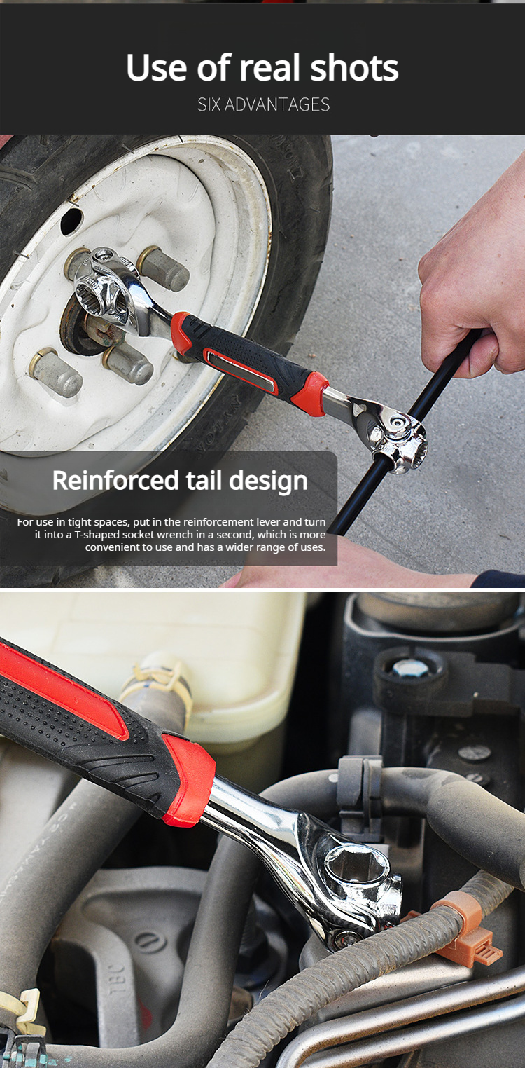 All-in-one multi-purpose socket wrench for repairs