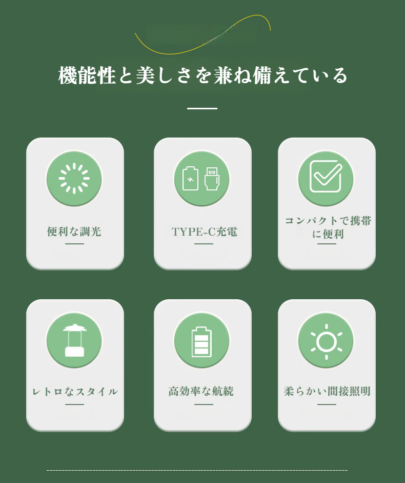 屋外テントで使用中のポータブルランタン