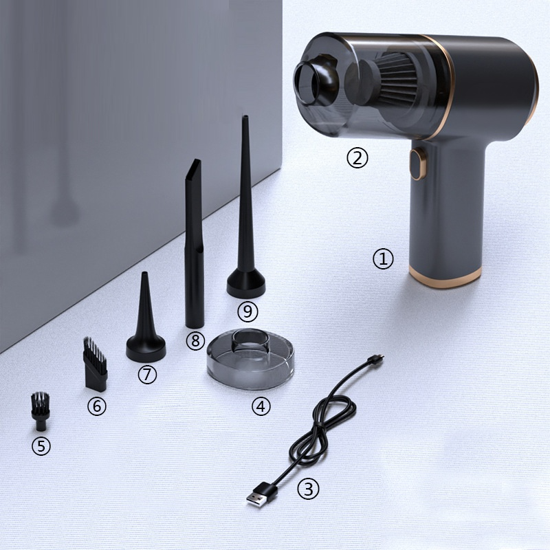 Handheld wireless car mounted four in one vacuum cleaner