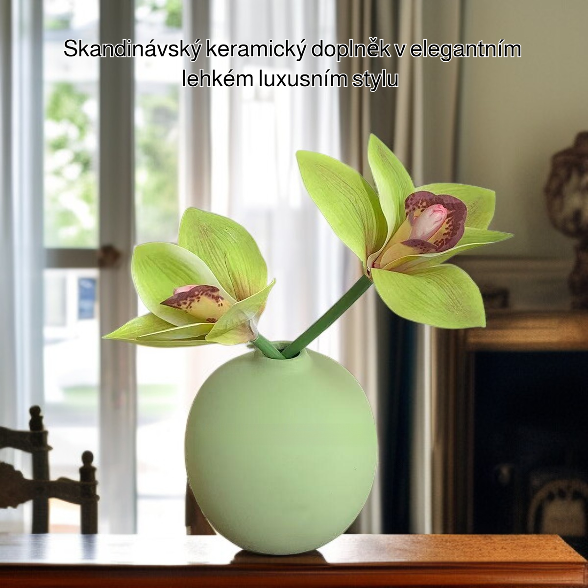 Lehká luxusní kulatá váza s malým hrdlem