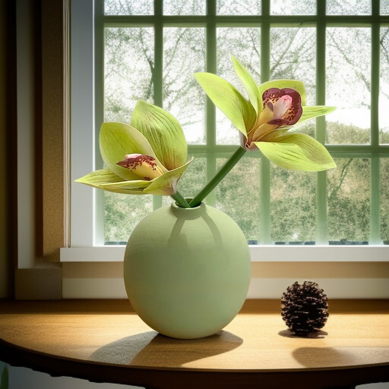 Lehká luxusní kulatá váza s malým hrdlem