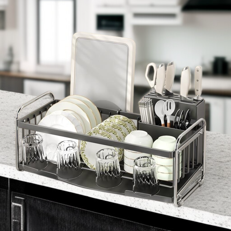 주방 테이블 그릇 접시 수납 아스팔트 선반