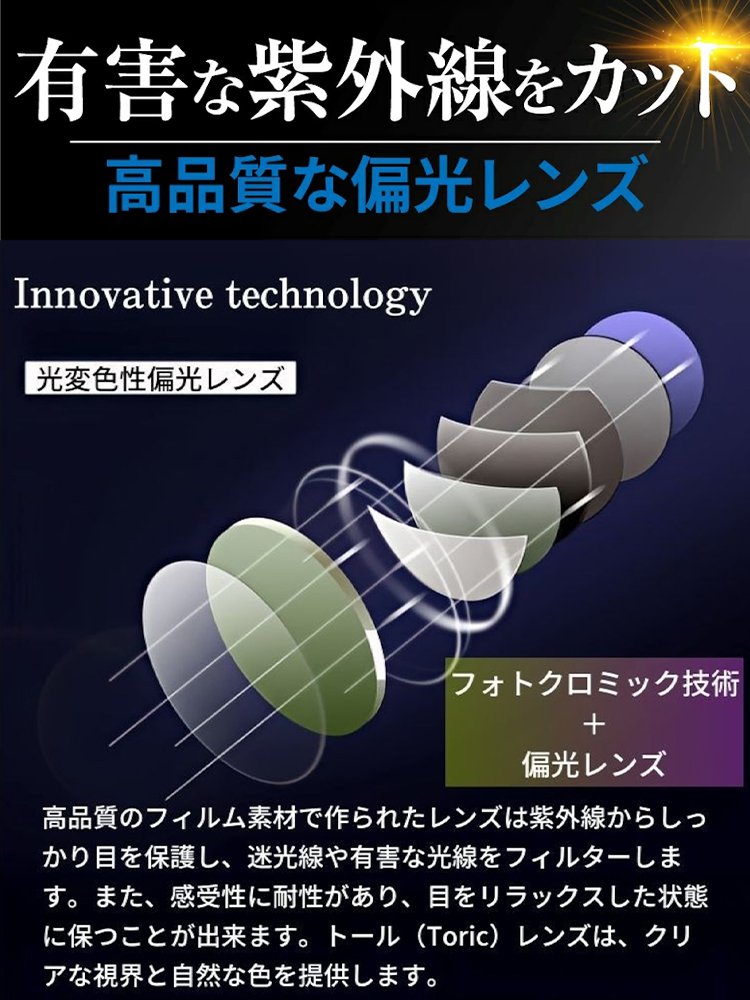 「男女兼用」調光偏光サングラス