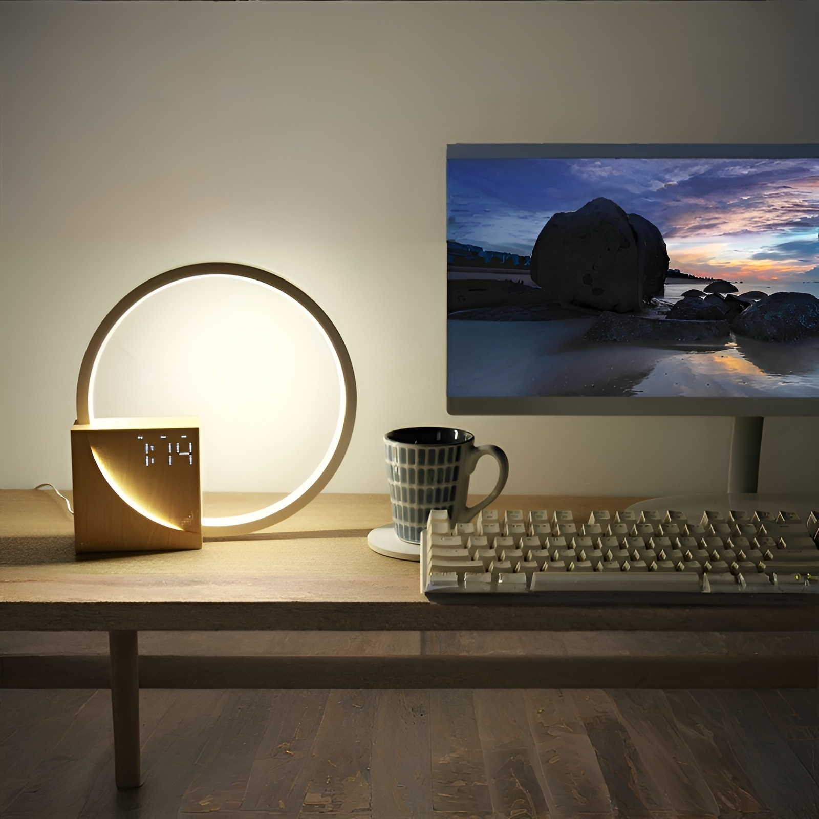 スタイリッシュな自立型LEDランプ