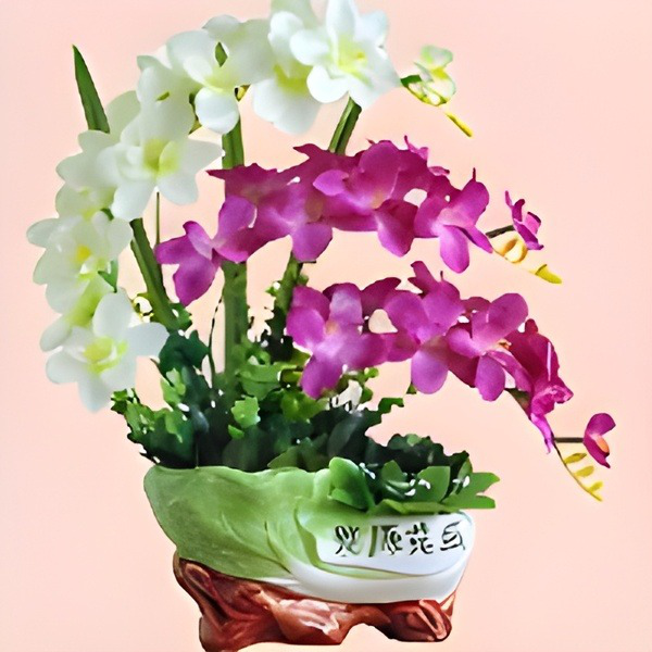 [Attracting Wealth and Treasure] Phalaenopsis Simulation Potted Plant Ornament