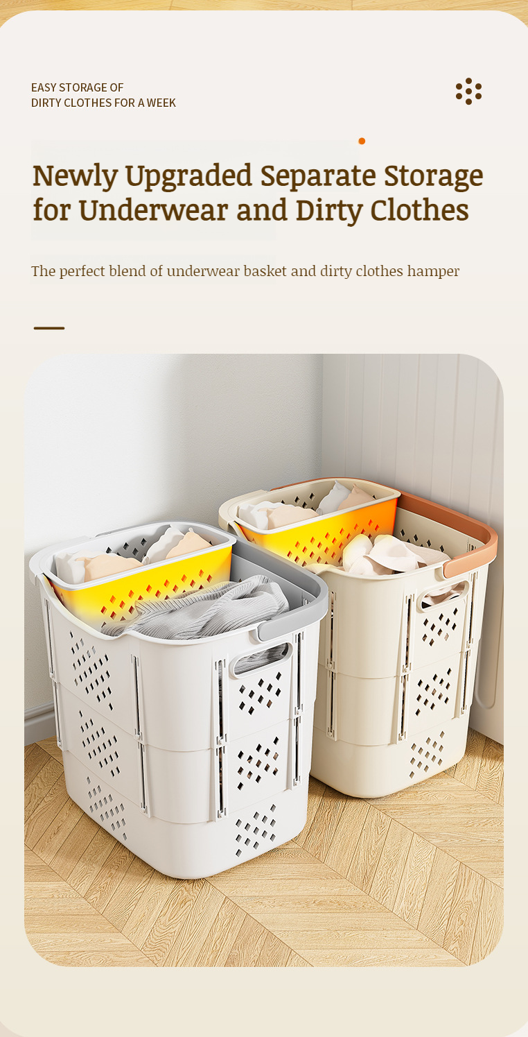 Easy-to-carry clothing storage bin for bedroom