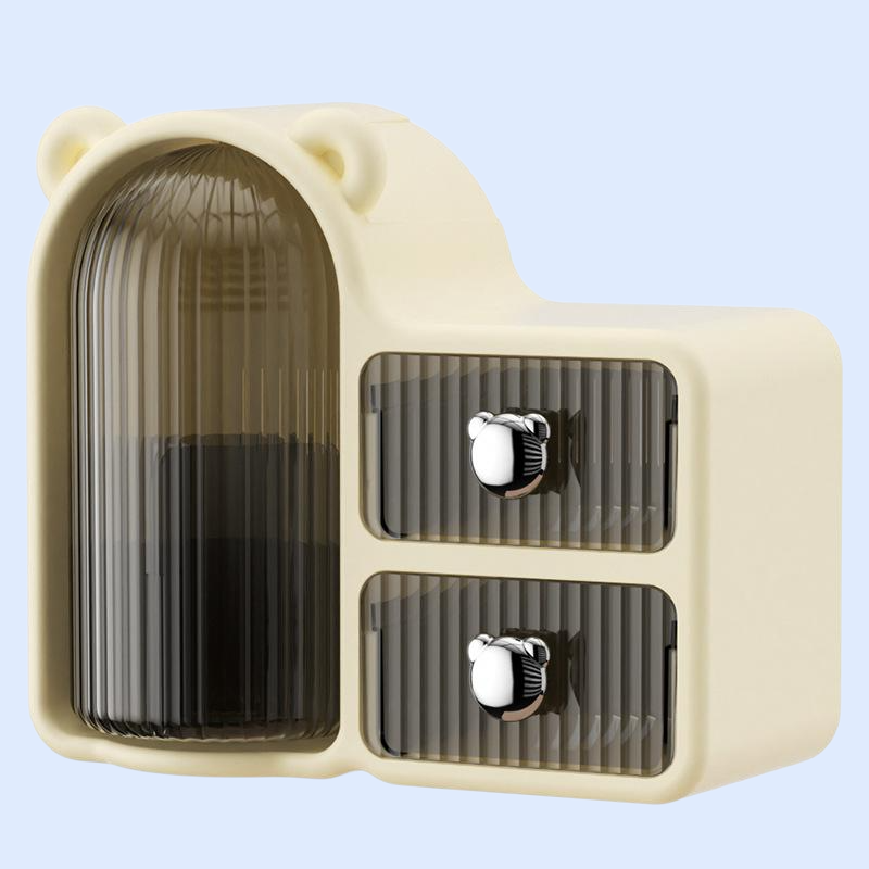 卓上回転コスメ収納ケース 防塵引き出し式スキンケア整理ボックス