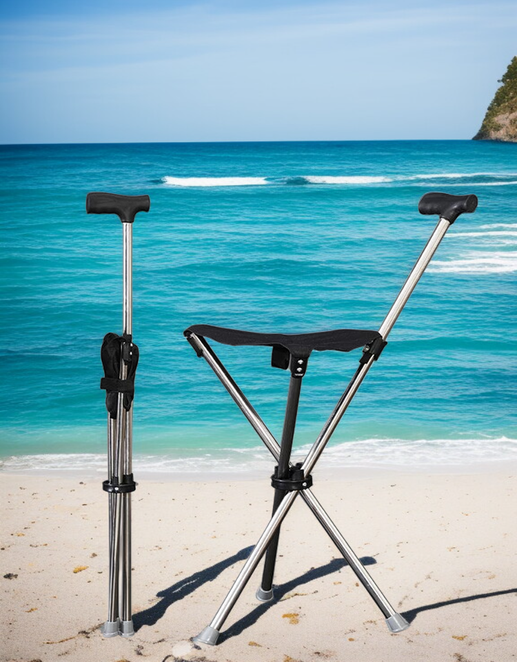 屋外用折りたたみ式杖椅子