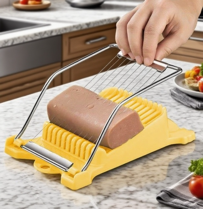 스팸 슬라이스와 채소를 곁들인 요리