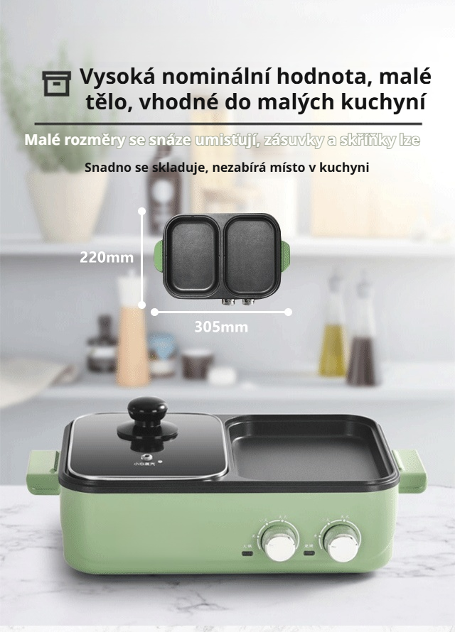 Grilovací hrnec s čerstvě připravenými pokrmy