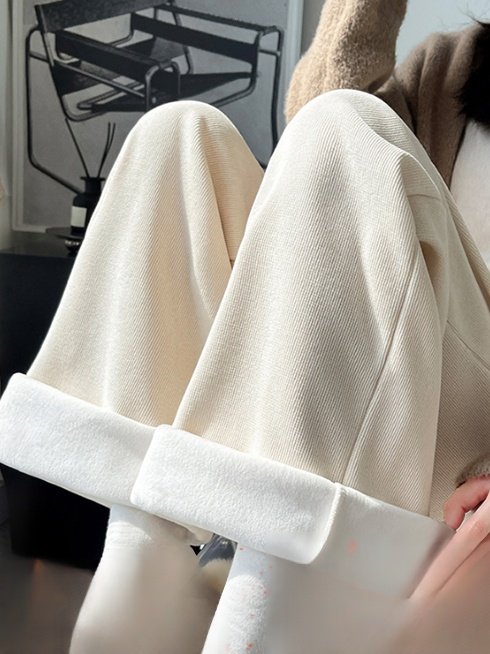 【체형을 가리지 않고 날씬해 보임】두꺼운 기모 캐주얼 바지