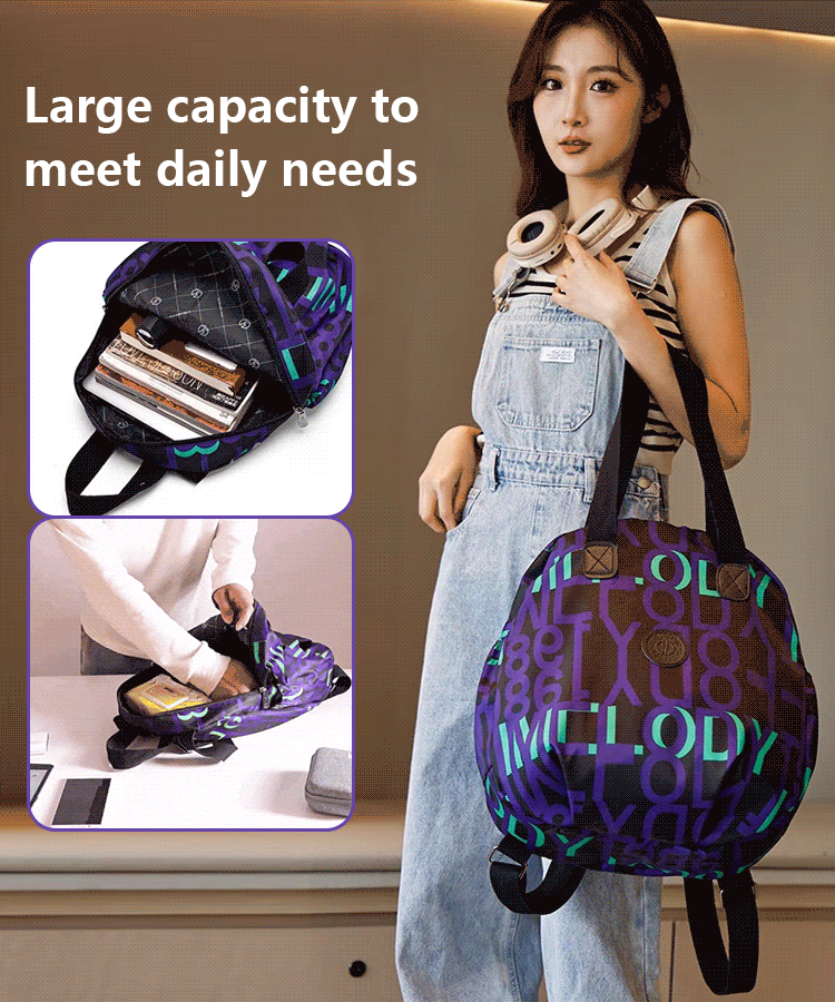 Multifunctional dual-purpose round shoulder bag