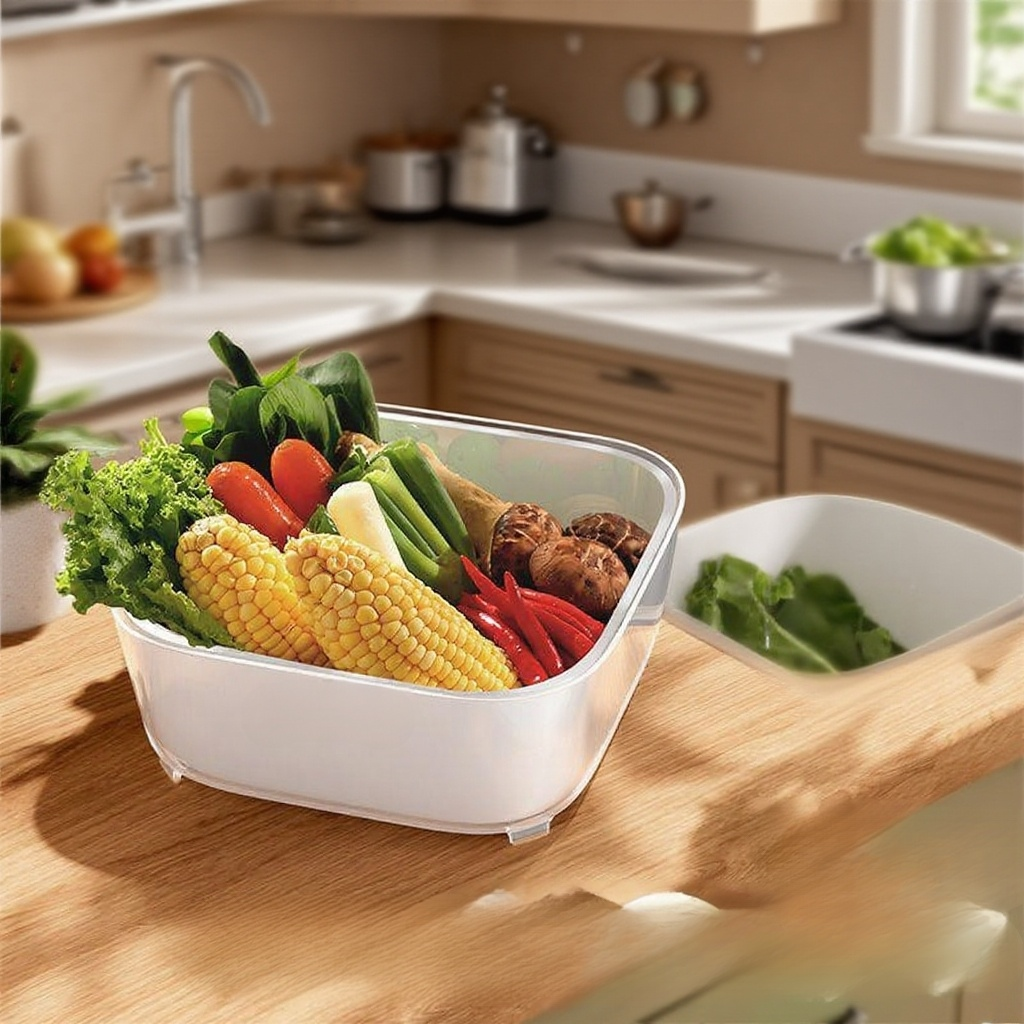 이중 플라스틱 주방 물빼기 바구니