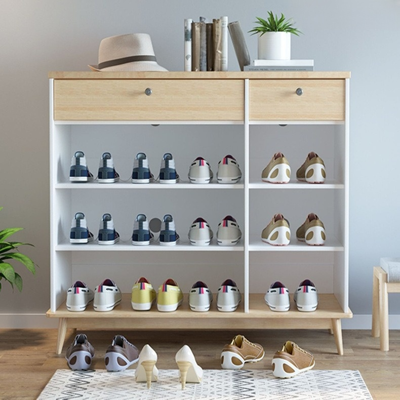 可移動雙層鞋托盤收納架