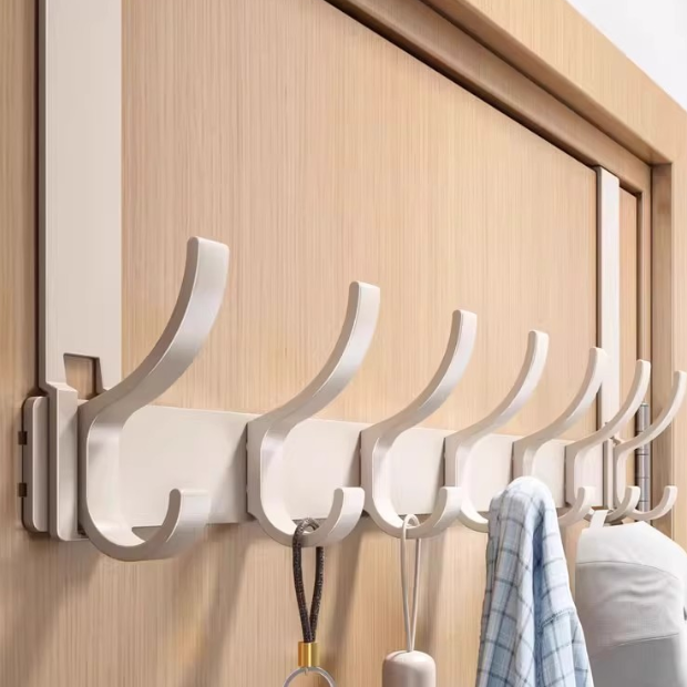 침실문 후크 튼튼 수납 선반 더블 후크 펀치 프리 원형 행거 옷걸이 옷걸이