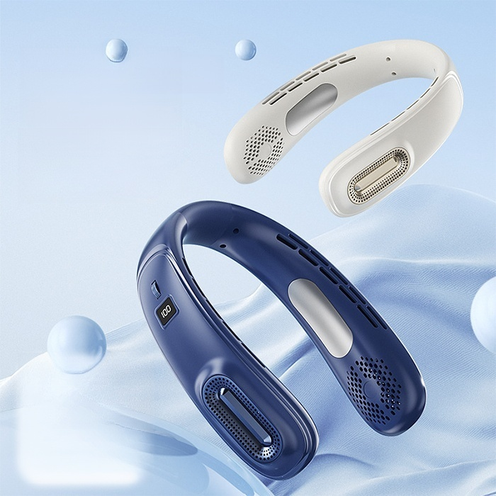 휴대용 게으름뱅이 목걸이 선풍기 Usb 충전 스포츠 사무용 선풍기