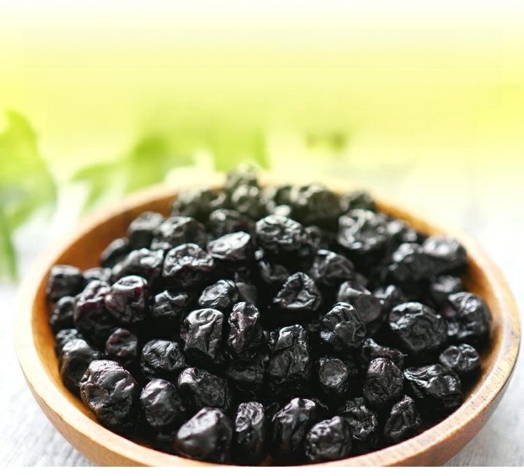 ヨーグルトにトッピングされたドライブルーベリー