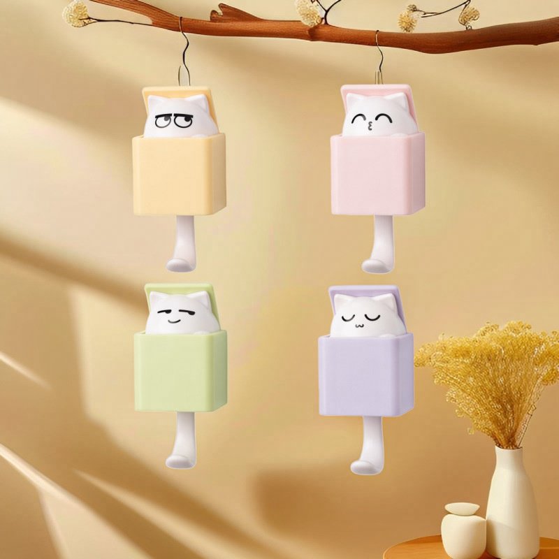 Lindo gancho para gato, gancho de pared telescópico, gancho de pared multiusos, adhesivo sin daños, 