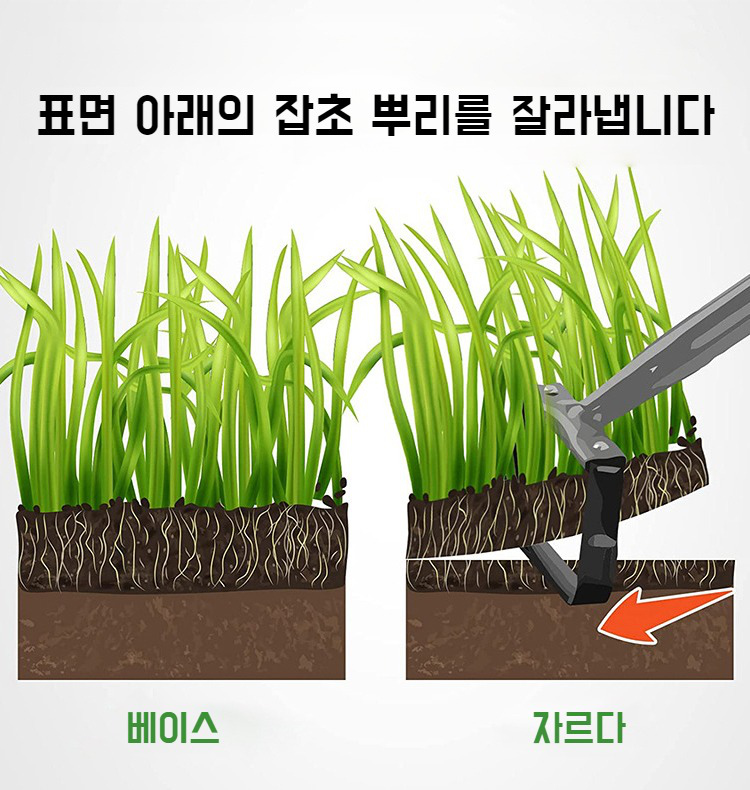 풀 심기에 적합한 작은 갈고리 활용 예시