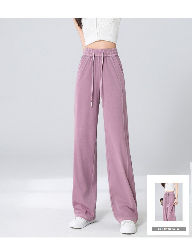 편안한 핏의 하이웨스트 와이드 팬츠