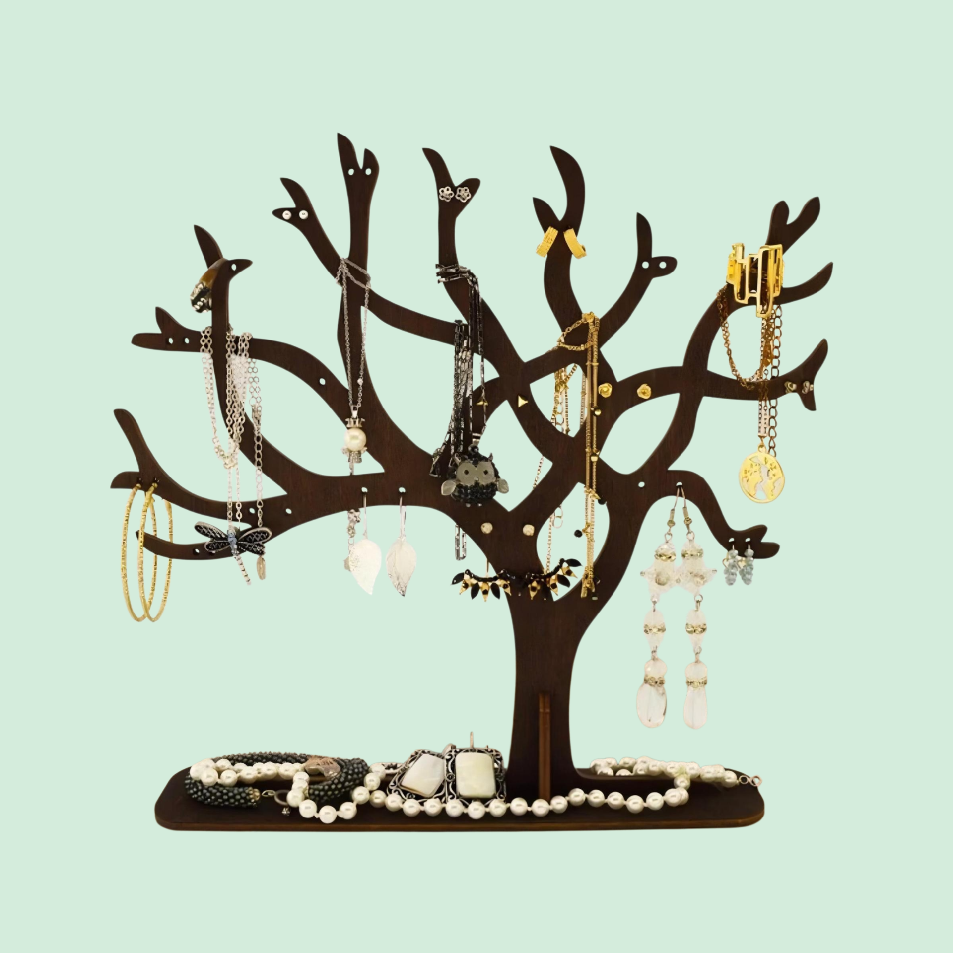 빈티지 귀걸이 나무 보석 스탠드