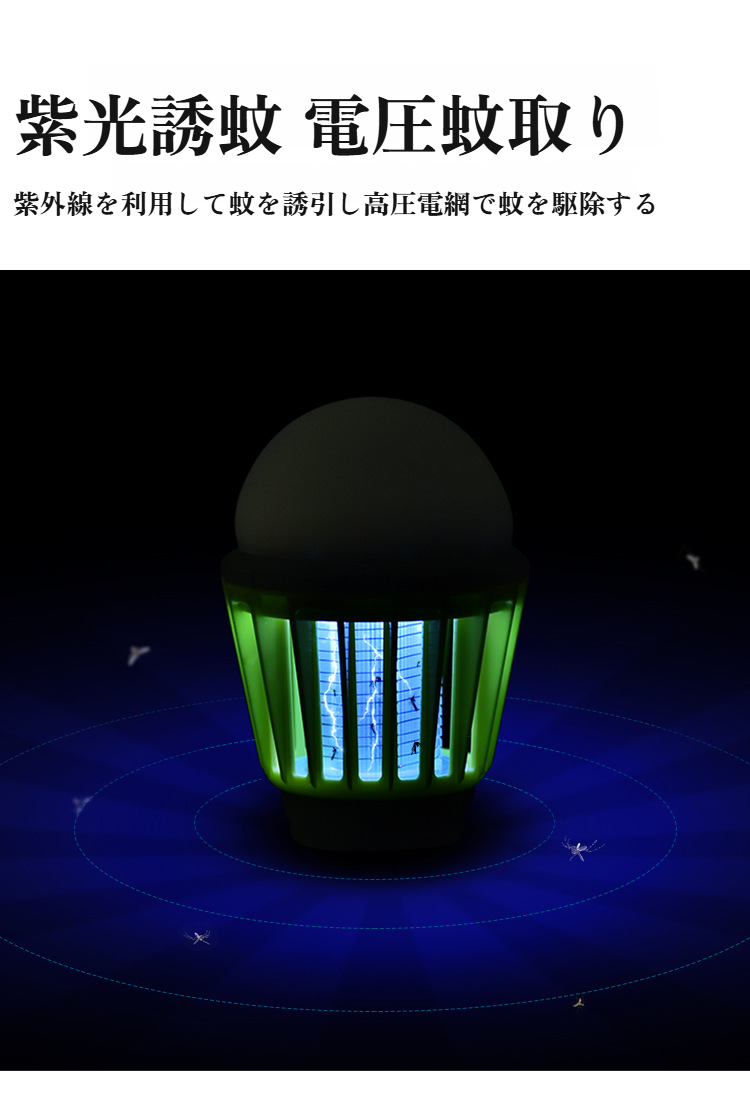 キャンプ場で活躍する多機能蚊取り照明